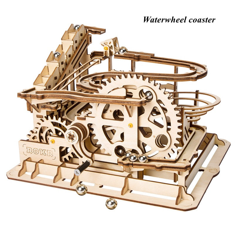 DIY Waterwheel Wooden Model Building Block Kits