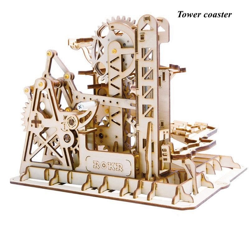 DIY Waterwheel Wooden Model Building Block Kits