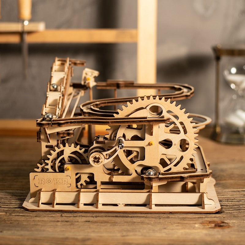 DIY Waterwheel Wooden Model Building Block Kits