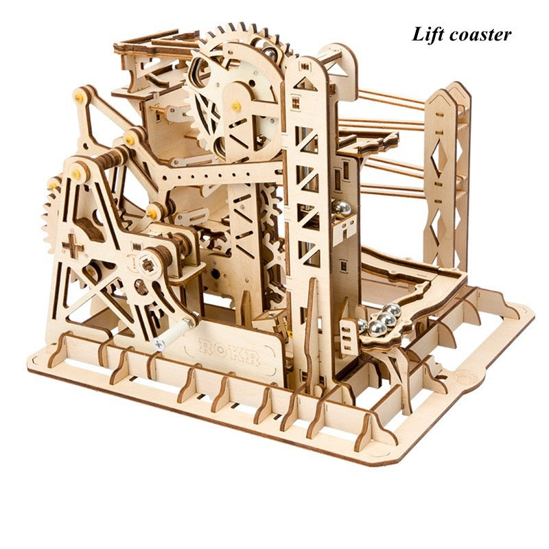 DIY Waterwheel Wooden Model Building Block Kits