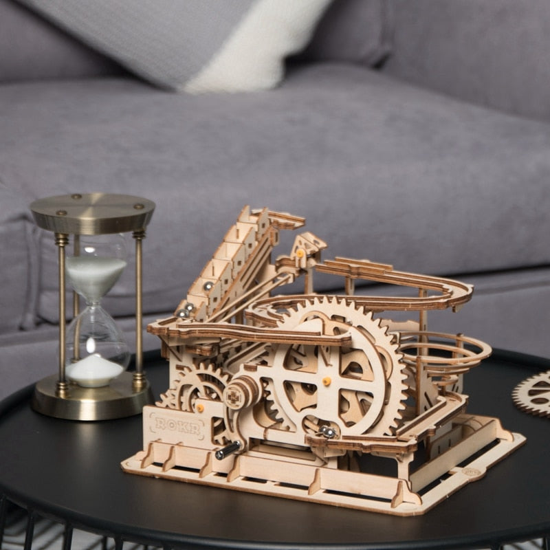 DIY Waterwheel Wooden Model Building Block Kits