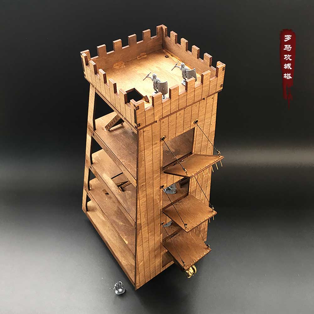 AM004 Roman Siege Tower Model 3D Wooden Puzzle Craft Kits For Adult