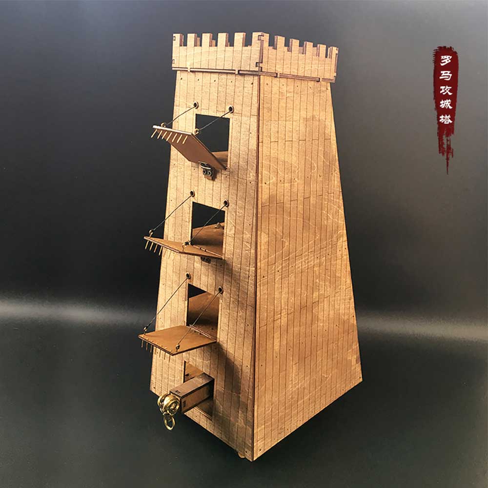 AM004 Roman Siege Tower Model 3D Wooden Puzzle Craft Kits For Adult