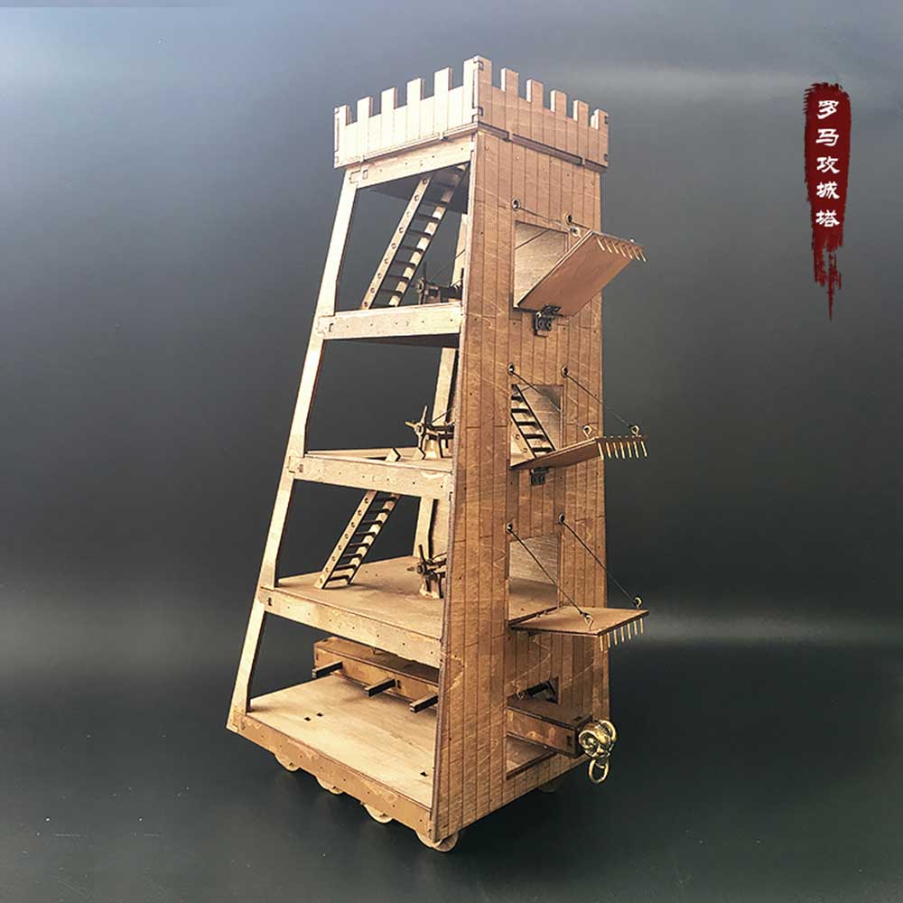 AM004 Roman Siege Tower Model 3D Wooden Puzzle Craft Kits For Adult