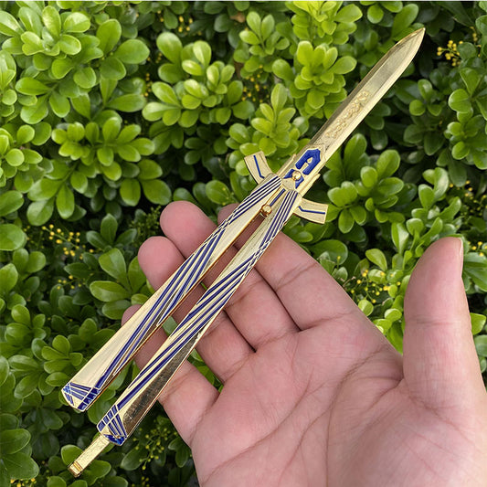 Blunt Saber Excalibur Butterfly Knife Display Metal Model