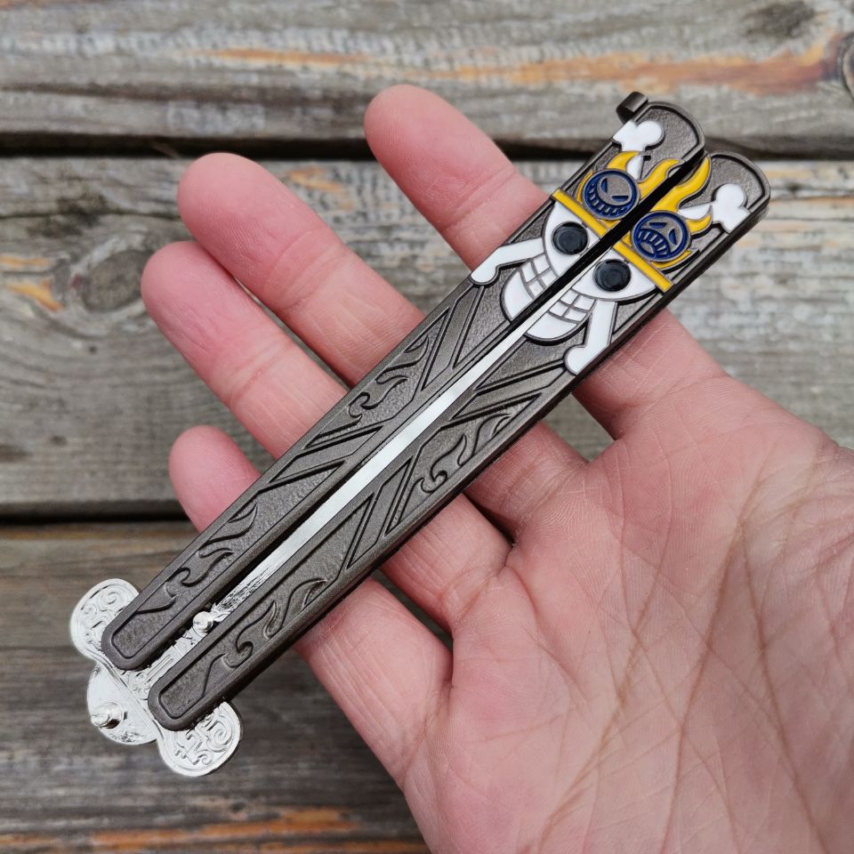 Anime Spade Pirates Ace Logo Balisong Trainer