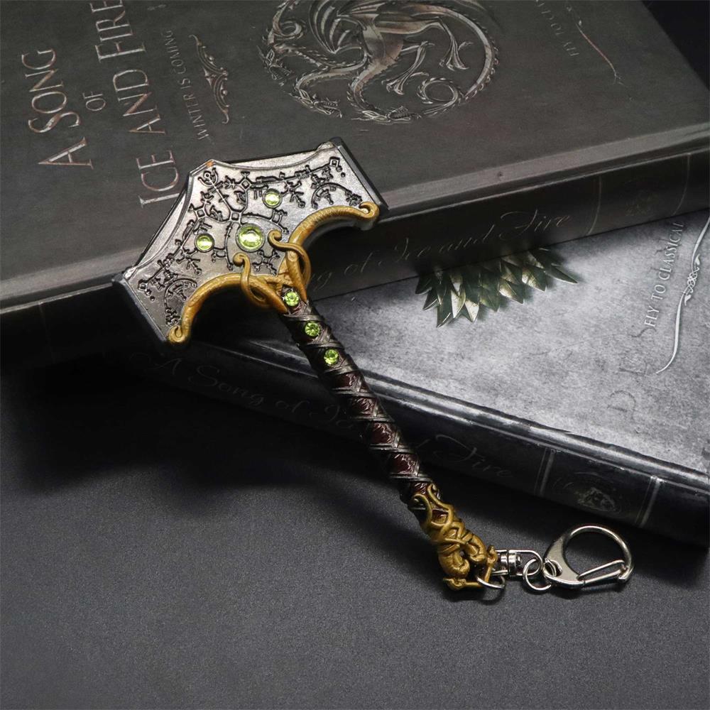 Metal Kratos Weapon Thor Hammer Mjölnir Keychain – Leones Marvelous Items