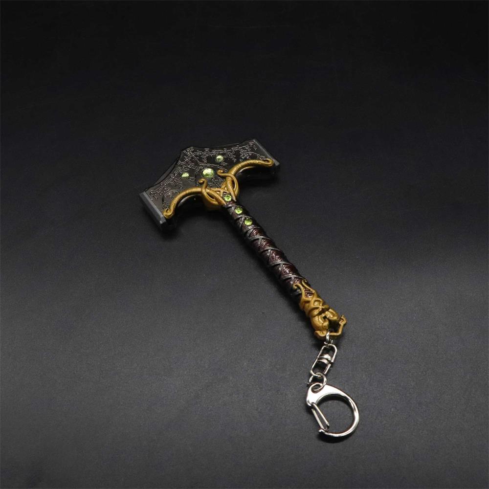Kratos Weapon Thor Hammer Metal Mjölni Keychain Pendant
