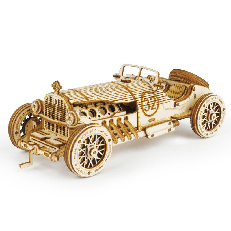 3D Grand Prix Car Wooden Puzzle Kit