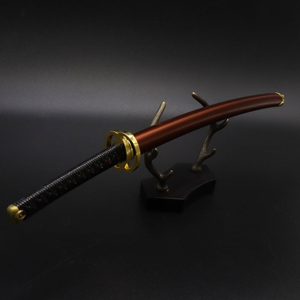 High-End Brass Holder Red Sandalwood Small Swords Stand
