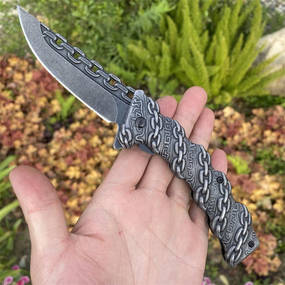 Cool Punk Knife Chain Folding Knife