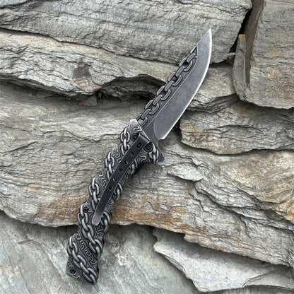 Cool Punk Knife Chain Folding Knife