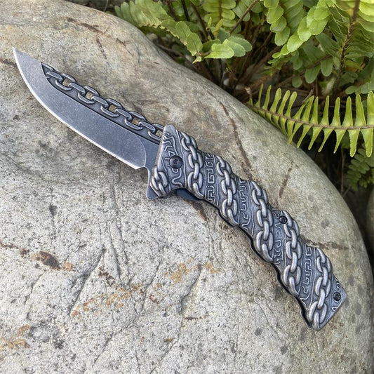 Cool Punk Knife Chain Folding Knife