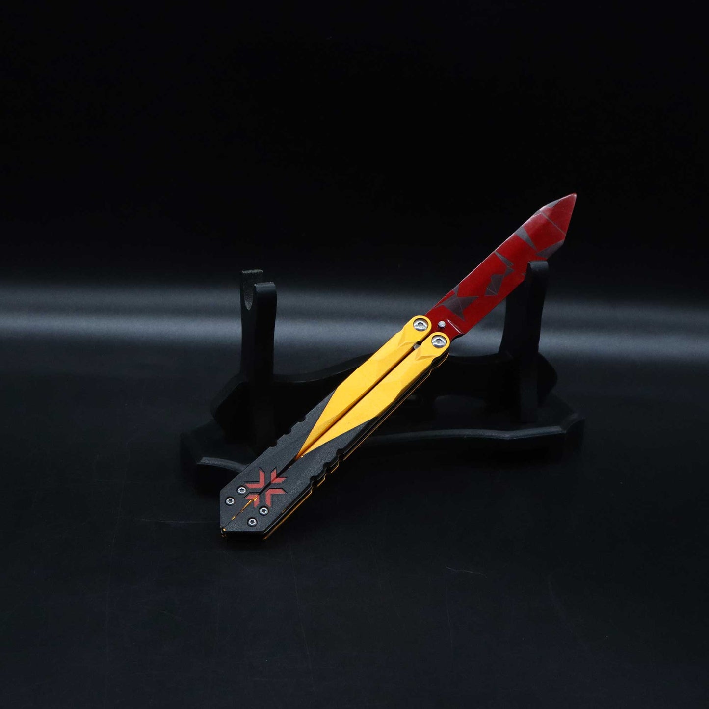 Metal Champion Butterfly Knife Blunt Blade Balisong Trainer Display Fan Art