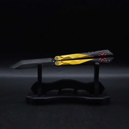 Metal Champion Butterfly Knife Blunt Blade Balisong Trainer Display Fan Art