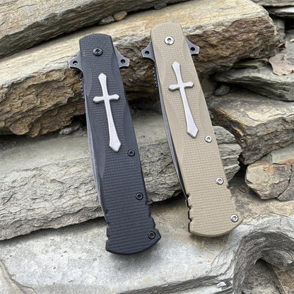 Cross Knife Christian Folding Knife