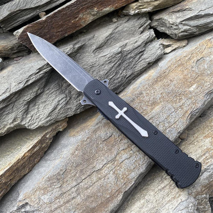 Cross Knife Christian Folding Knife