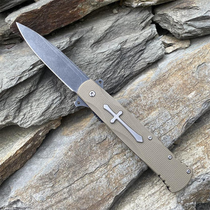 Cross Knife Christian Folding Knife