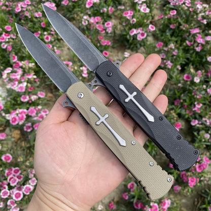 Cross Knife Christian Folding Knife