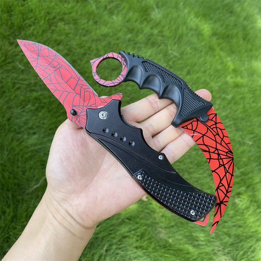 Metal Crimson Web Nomad Karambit Knife & Folding Knife 2 in 1 Pack