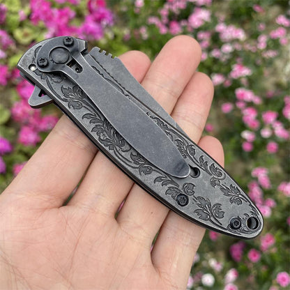 Fantastic Reindeer in the Mirror Folding Knife