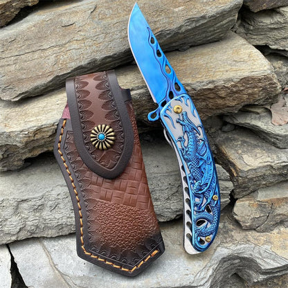 3D Western Dragon Folding Knife
