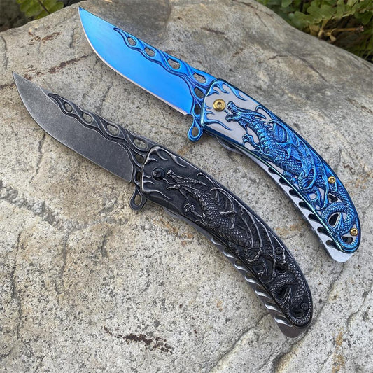 3D Western Dragon Folding Knife