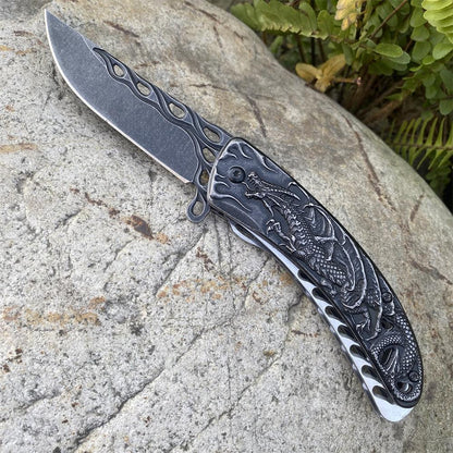 3D Western Dragon Folding Knife