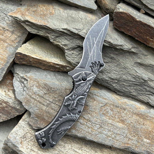 Evil Dragon Relief Folding Knife