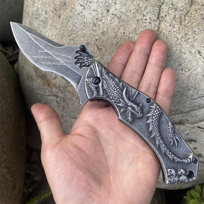 Evil Dragon Relief Folding Knife