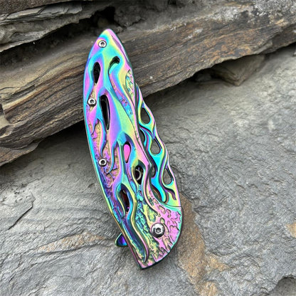 Fantastic Flame Shape Folding Knife