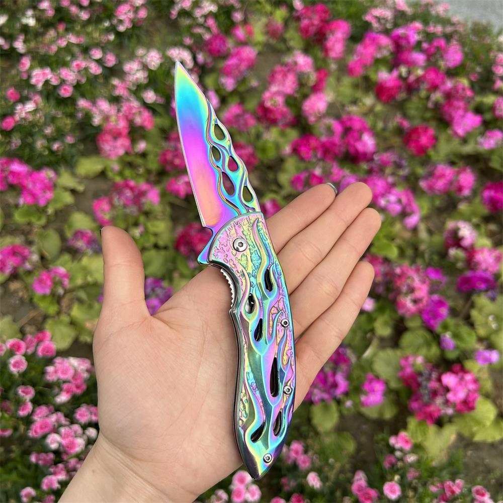 Fantastic Flame Shape Folding Knife