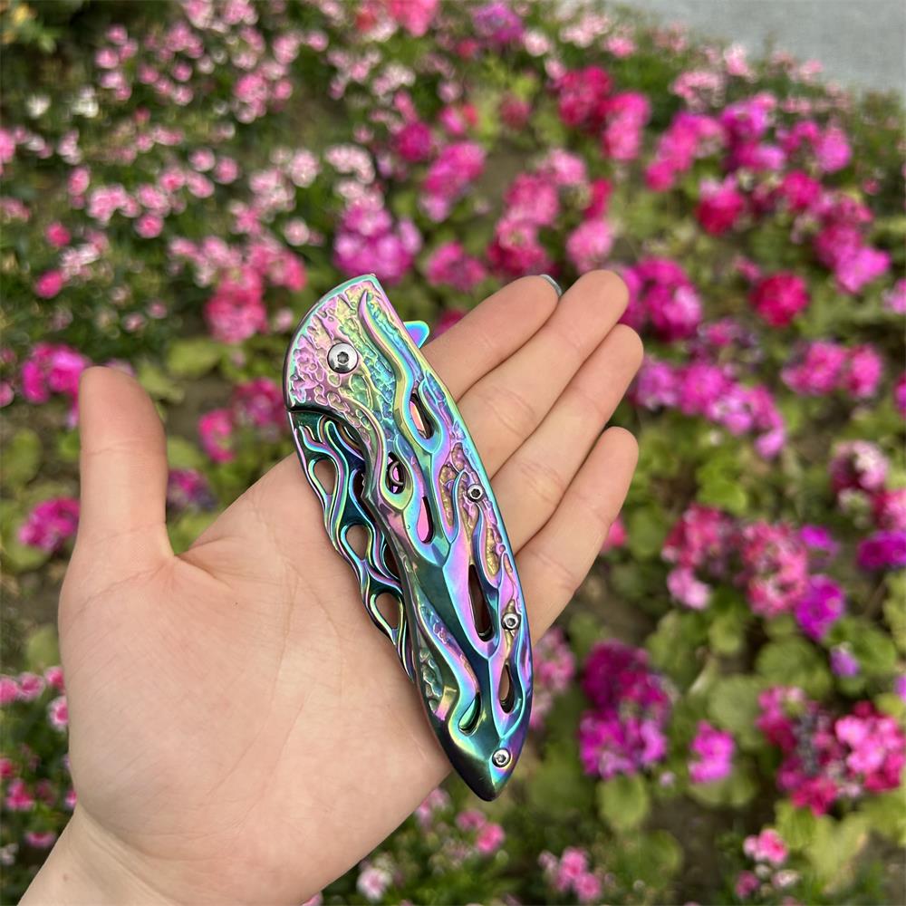 Fantastic Flame Shape Folding Knife