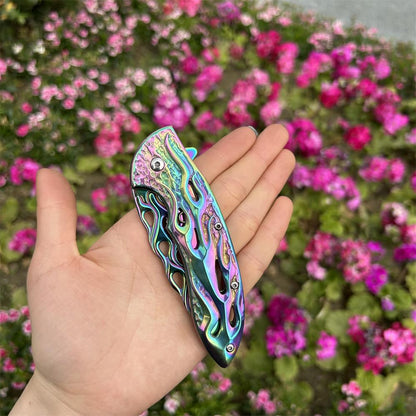 Fantastic Flame Shape Folding Knife