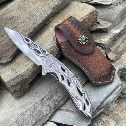 Fantastic Flame Shape Folding Knife