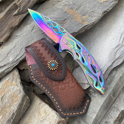 Fantastic Flame Shape Folding Knife