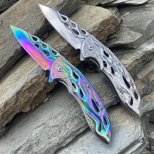 Fantastic Flame Shape Folding Knife