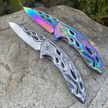 Fantastic Flame Shape Folding Knife