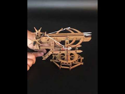 Rotating Crossbow Chariot Wooden Model Kit Ancient Crossbow Replica