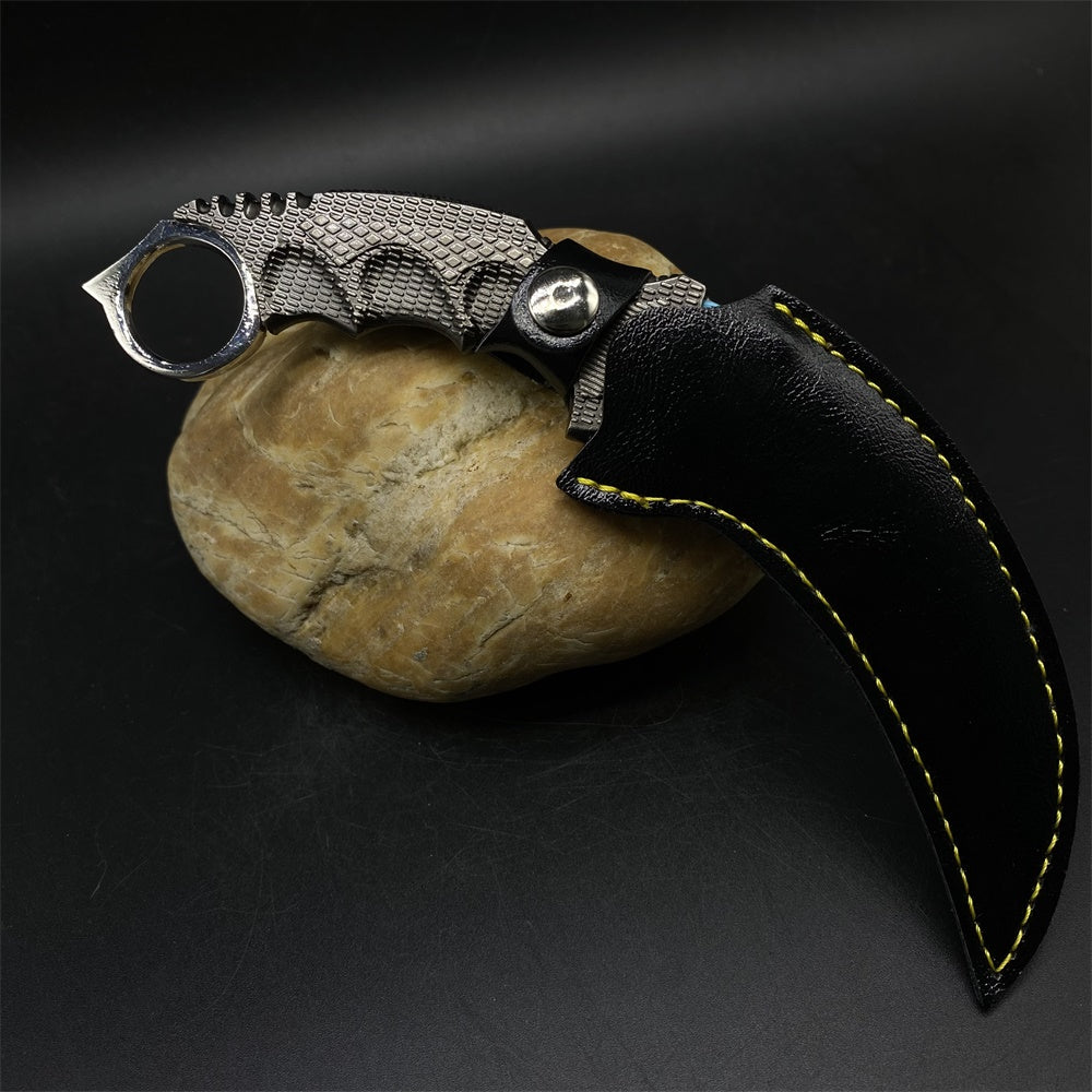 Karambit Case Hardened Miniature Metal Knife  With Leather Case 15CM/5.9"