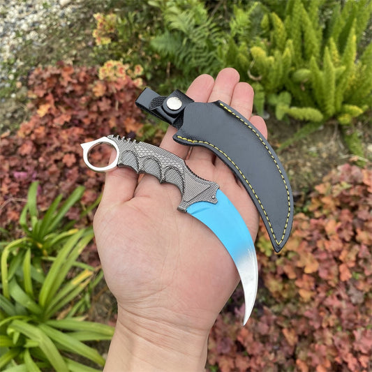 Karambit Case Hardened Miniature Metal Knife  With Leather Case 15CM/5.9"