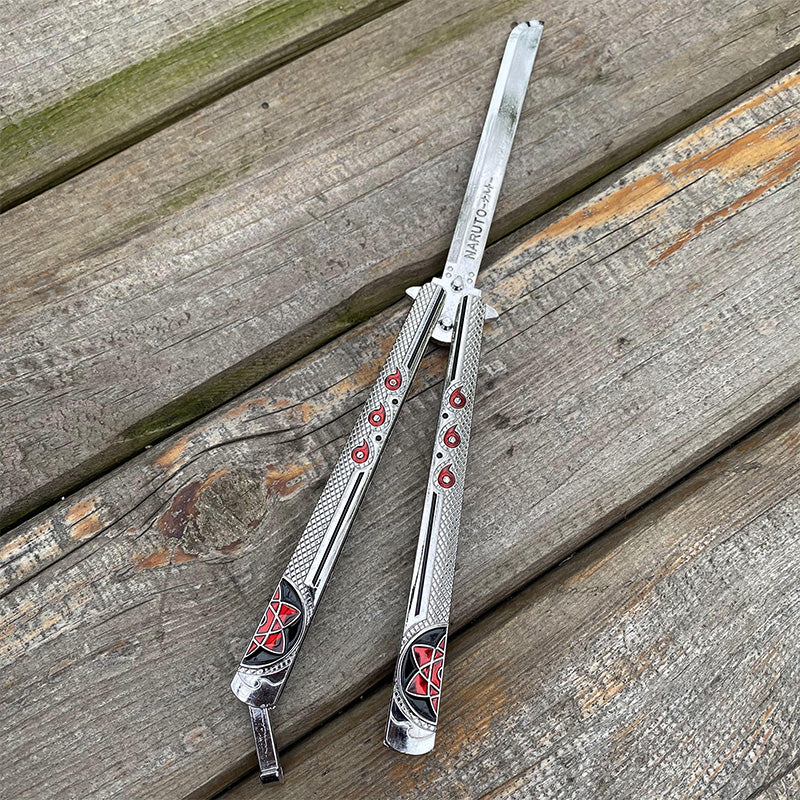 Sharingan Butterfly Knife Balisongs Metal Collection Model