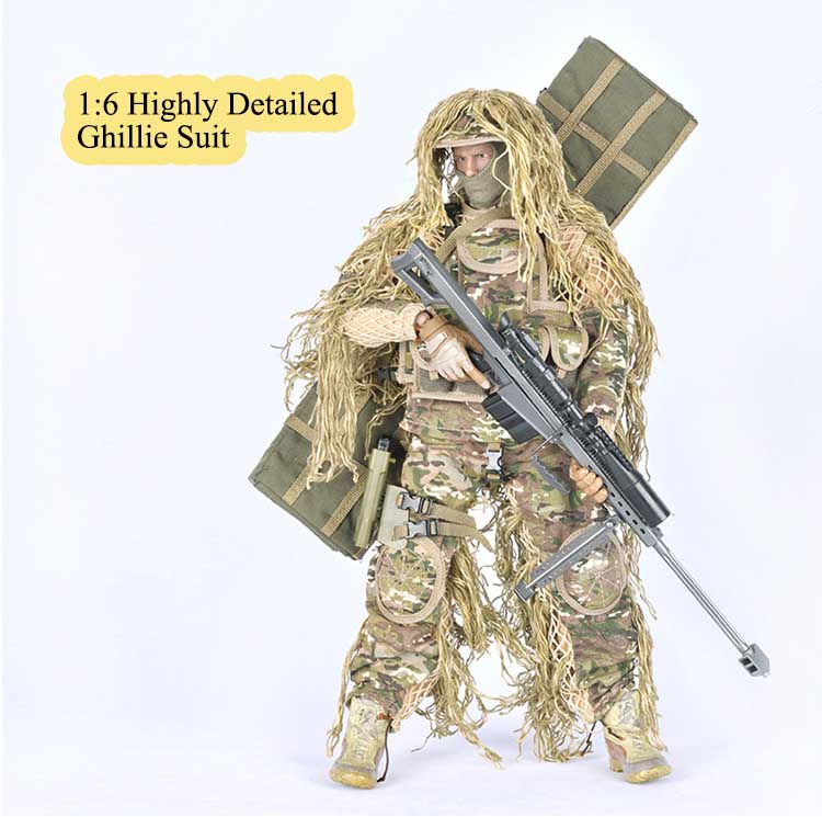 1:6 12" Woodland Wear Sniper Action Figure