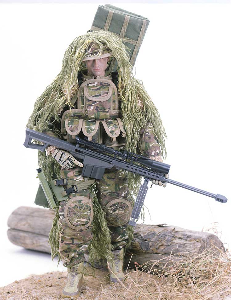 1:6 12" Woodland Wear Sniper Action Figure