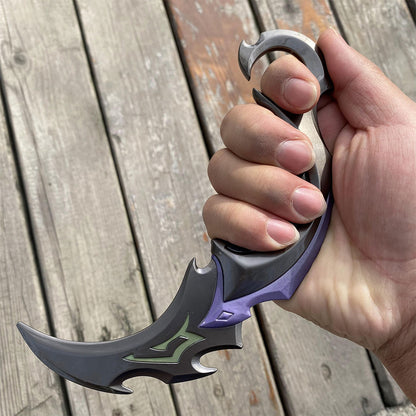 Metal Purple Reaver Karambit Blunt Blade Trainer Cosplay Prop Collectibles