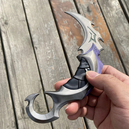 Metal Purple Reaver Karambit Blunt Blade Trainer Cosplay Prop Collectibles