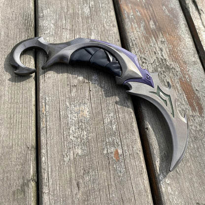 Metal Purple Reaver Karambit Blunt Blade Trainer Cosplay Prop Collectibles