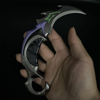 Metal Purple Reaver Karambit Blunt Blade Trainer Cosplay Prop Collectibles