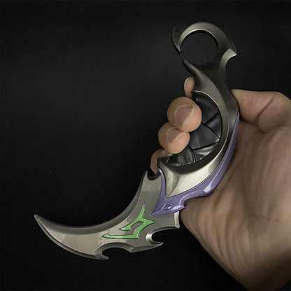 Metal Purple Reaver Karambit Blunt Blade Trainer Cosplay Prop Collectibles