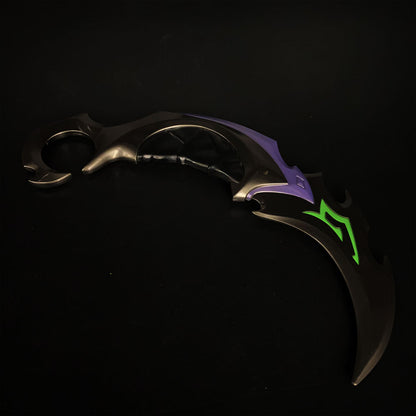 Metal Purple Reaver Karambit Blunt Blade Trainer Cosplay Prop Collectibles